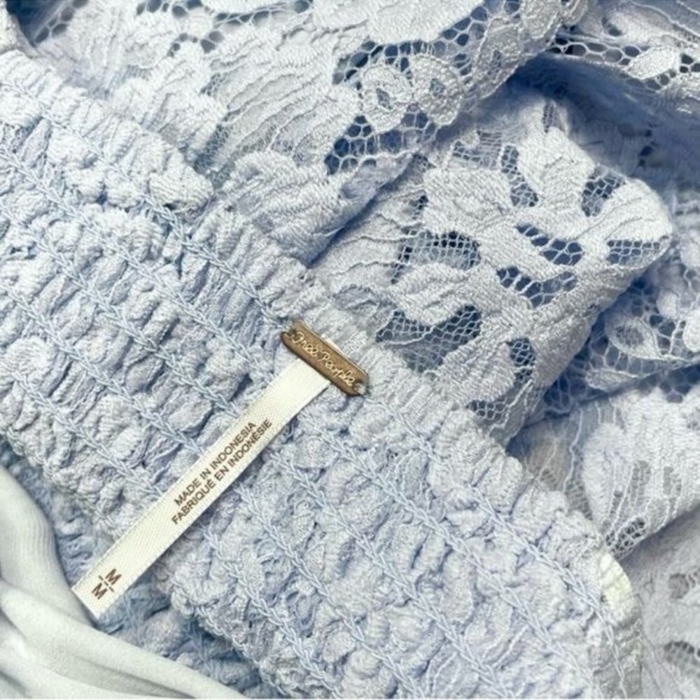 Free People Hailee Lace Mini Dress in Color Twinkling Perry, Size M - Picture 4 of 4